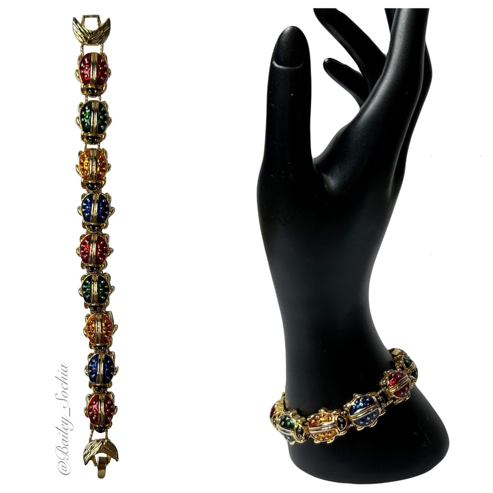 Vintage Ladybug Charm Bracelet